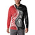 New Zealand Aotearoa Button Sweatshirt Kiwi Fern Maori Pattern Red Version