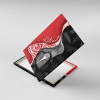 New Zealand Aotearoa Canvas Wall Art Kiwi Fern Maori Pattern Red Version