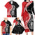New Zealand Aotearoa Family Matching Long Sleeve Bodycon Dress and Hawaiian Shirt Kiwi Fern Maori Pattern Red Version