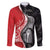 New Zealand Aotearoa Family Matching Long Sleeve Bodycon Dress and Hawaiian Shirt Kiwi Fern Maori Pattern Red Version