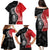 New Zealand Aotearoa Family Matching Puletasi and Hawaiian Shirt Kiwi Fern Maori Pattern Red Version