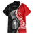 New Zealand Aotearoa Family Matching Short Sleeve Bodycon Dress and Hawaiian Shirt Kiwi Fern Maori Pattern Red Version