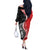 New Zealand Aotearoa Off The Shoulder Long Sleeve Dress Kiwi Fern Maori Pattern Red Version