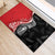 New Zealand Aotearoa Rubber Doormat Kiwi Fern Maori Pattern Red Version