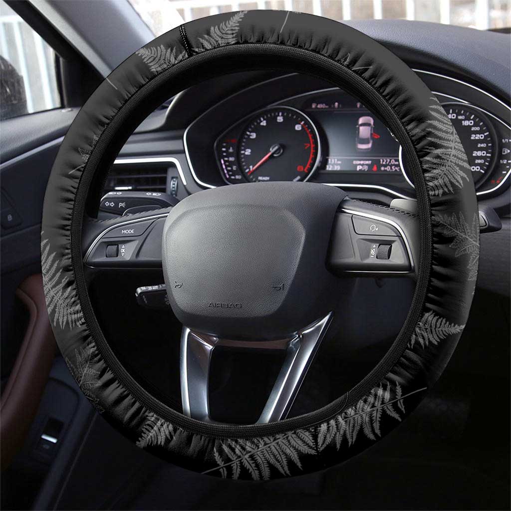 New Zealand Aotearoa Steering Wheel Cover Kiwi Fern Maori Pattern Red Version