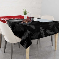 New Zealand Aotearoa Tablecloth Kiwi Fern Maori Pattern Red Version