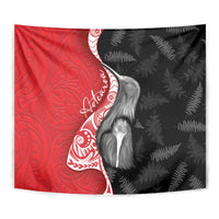 New Zealand Aotearoa Tapestry Kiwi Fern Maori Pattern Red Version