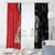 New Zealand Aotearoa Window Curtain Kiwi Fern Maori Pattern Red Version