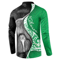 New Zealand Aotearoa Button Sweatshirt Kiwi Fern Maori Pattern Green Version