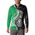 New Zealand Aotearoa Button Sweatshirt Kiwi Fern Maori Pattern Green Version