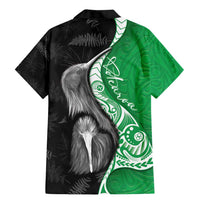 New Zealand Aotearoa Family Matching Mermaid Dress and Hawaiian Shirt Kiwi Fern Maori Pattern Green Version