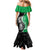 New Zealand Aotearoa Family Matching Mermaid Dress and Hawaiian Shirt Kiwi Fern Maori Pattern Green Version