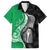 New Zealand Aotearoa Family Matching Tank Maxi Dress and Hawaiian Shirt Kiwi Fern Maori Pattern Green Version