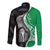 New Zealand Aotearoa Long Sleeve Button Shirt Kiwi Fern Maori Pattern Green Version