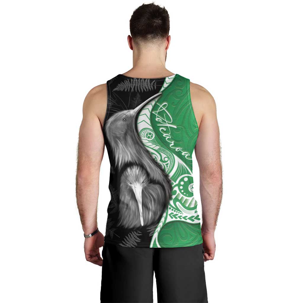 New Zealand Aotearoa Men Tank Top Kiwi Fern Maori Pattern Green Version