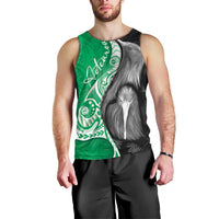 New Zealand Aotearoa Men Tank Top Kiwi Fern Maori Pattern Green Version
