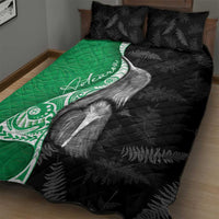 New Zealand Aotearoa Quilt Bed Set Kiwi Fern Maori Pattern Green Version