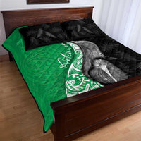 New Zealand Aotearoa Quilt Bed Set Kiwi Fern Maori Pattern Green Version