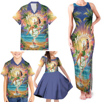 Aloha Hawaii Family Matching Tank Maxi Dress and Hawaiian Shirt Hula Martini Tropical Vibes - Polynesian Pride