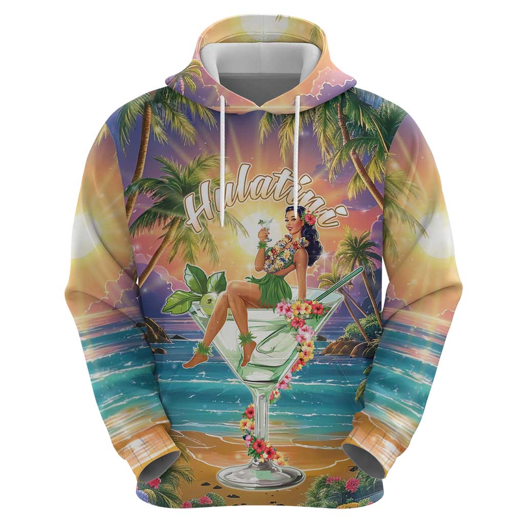 Aloha Hawaii Hoodie Hula Martini Tropical Vibes - Polynesian Pride