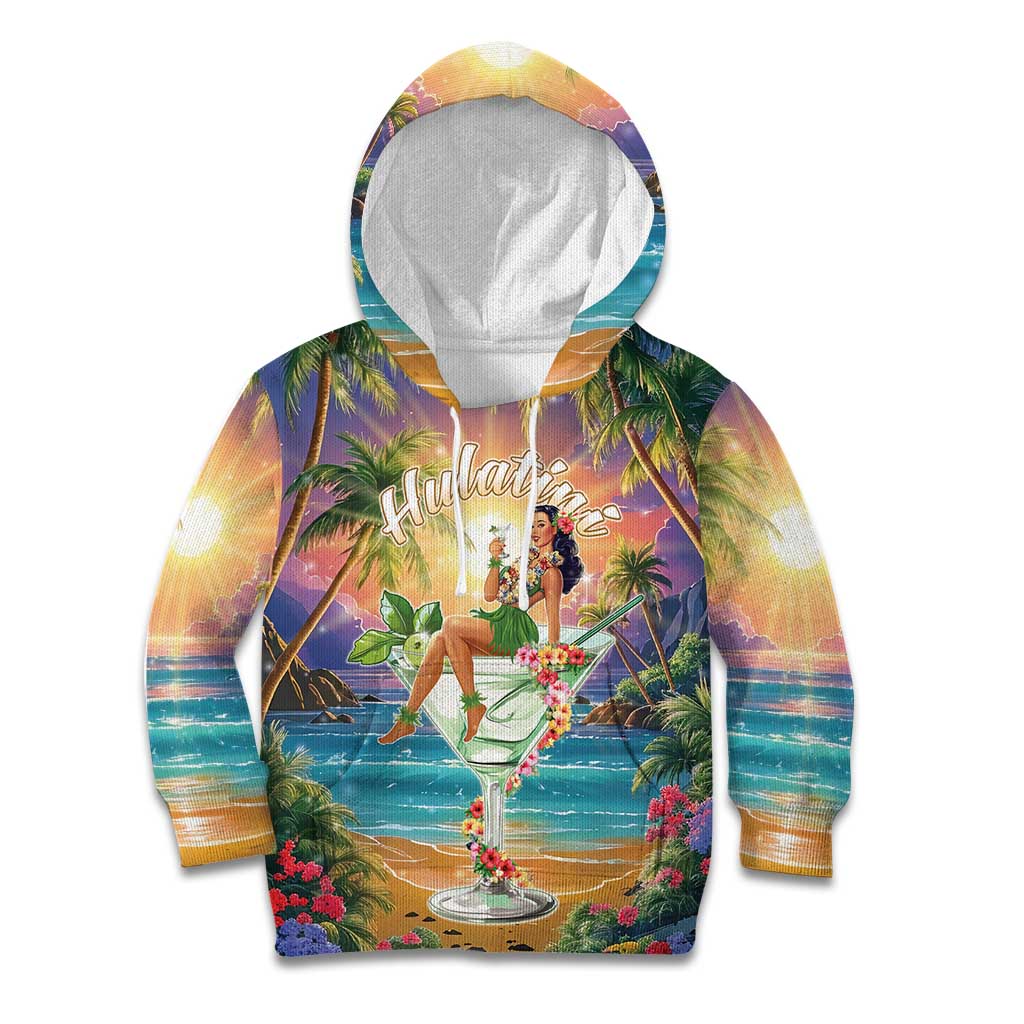 Aloha Hawaii Kid Hoodie Hula Martini Tropical Vibes - Polynesian Pride