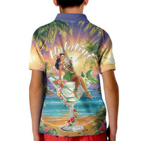 Aloha Hawaii Kid Polo Shirt Hula Martini Tropical Vibes - Polynesian Pride