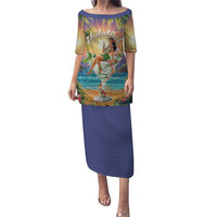 Aloha Hawaii Puletasi Hula Martini Tropical Vibes - Polynesian Pride