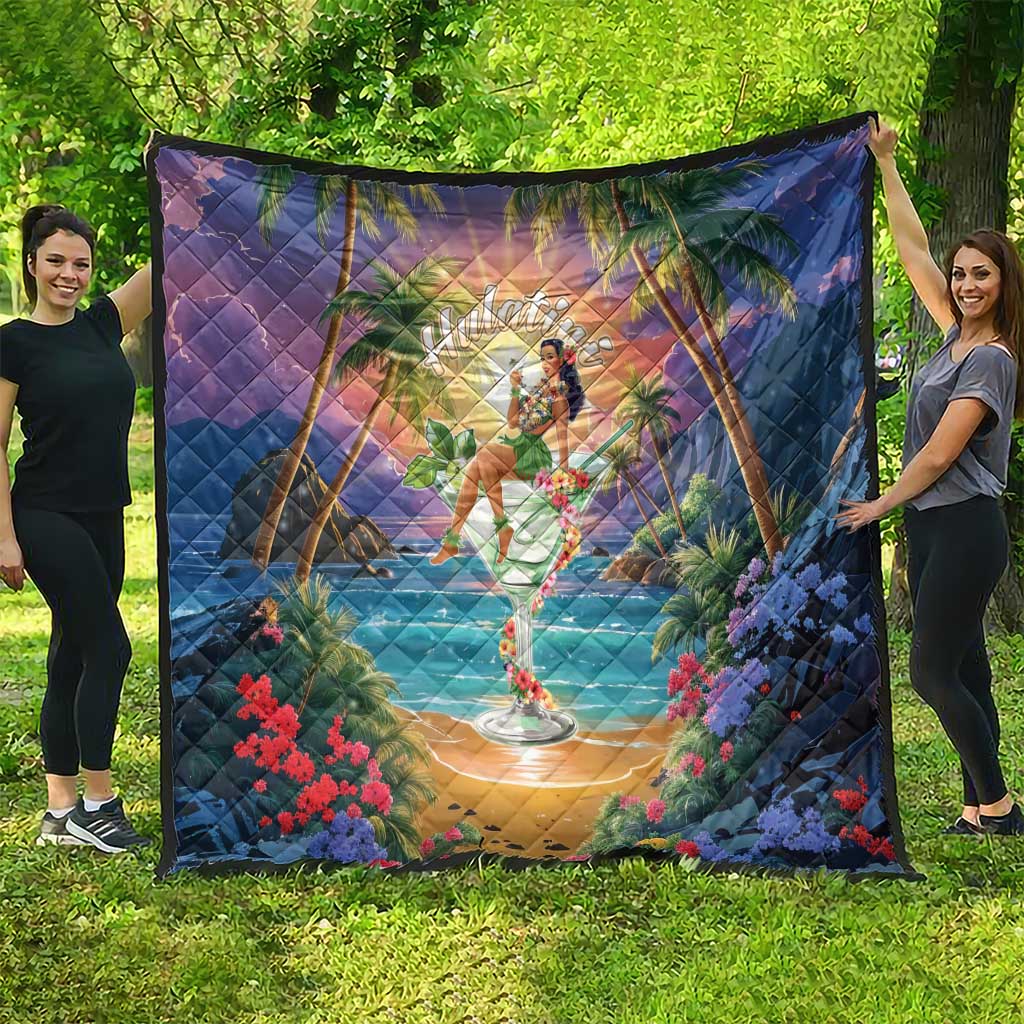 Aloha Hawaii Quilt Hula Martini Tropical Vibes - Polynesian Pride