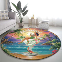 Aloha Hawaii Round Carpet Hula Martini Tropical Vibes - Polynesian Pride