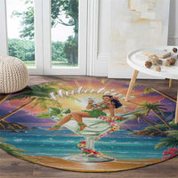 Aloha Hawaii Round Carpet Hula Martini Tropical Vibes - Polynesian Pride
