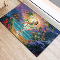 Aloha Hawaii Rubber Doormat Hula Martini Tropical Vibes - Polynesian Pride