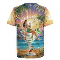 Aloha Hawaii Rugby Jersey Hula Martini Tropical Vibes - Polynesian Pride