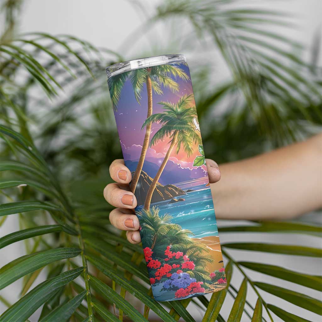 Aloha Hawaii Skinny Tumbler Hula Martini Tropical Vibes - Polynesian Pride