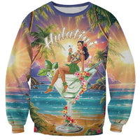 Aloha Hawaii Sweatshirt Hula Martini Tropical Vibes - Polynesian Pride