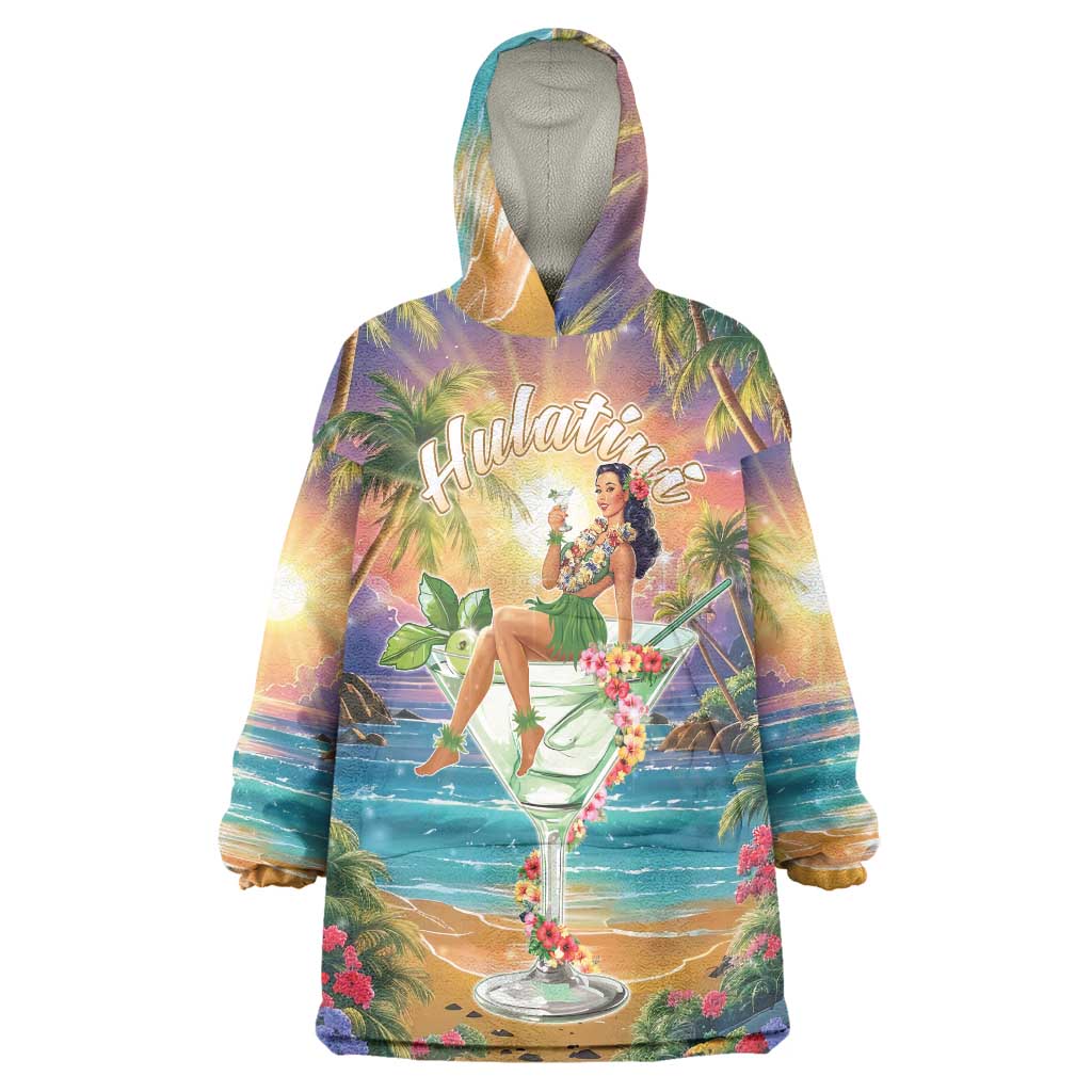 Aloha Hawaii Wearable Blanket Hoodie Hula Martini Tropical Vibes - Polynesian Pride