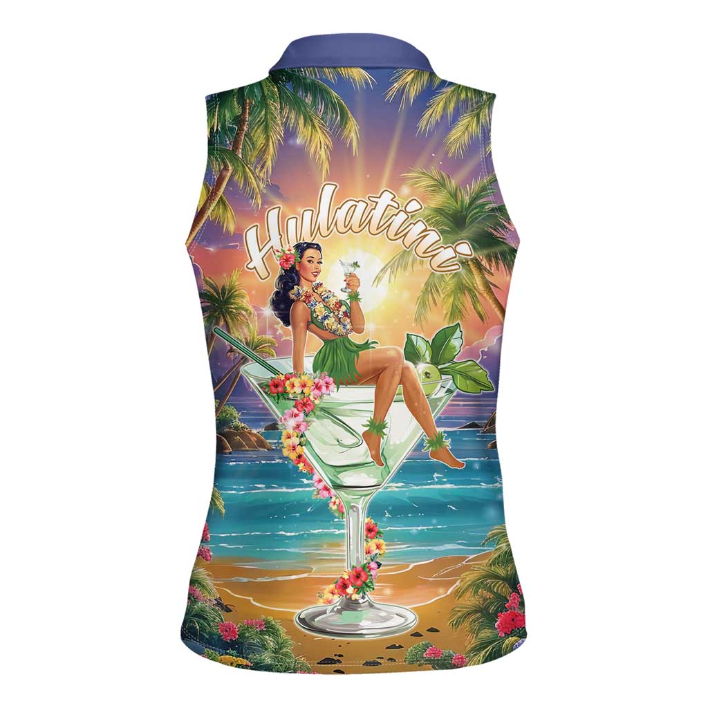 Aloha Hawaii Women Sleeveless Polo Shirt Hula Martini Tropical Vibes - Polynesian Pride