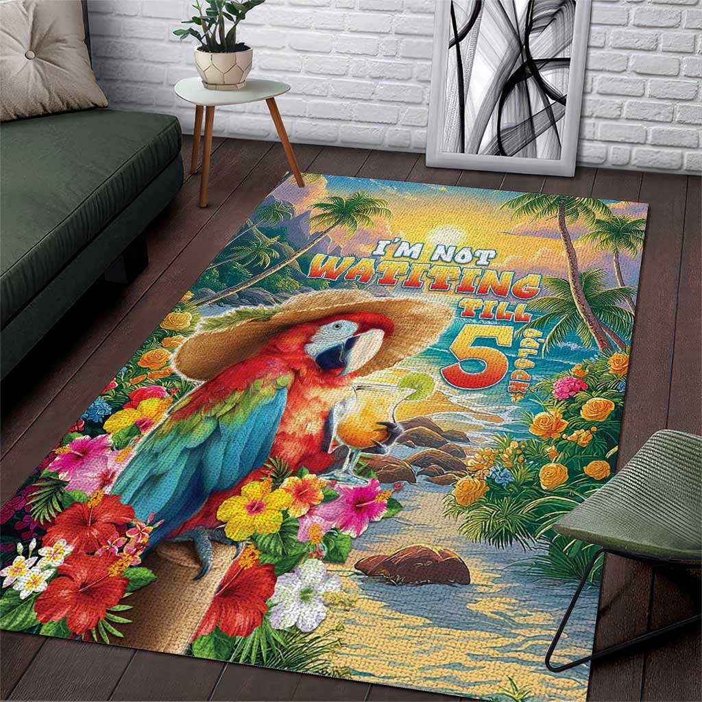 Hawaii Parrot Area Rug Im Not Waiting Till 5 Oclock - Polynesian Pride