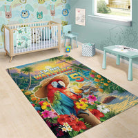 Hawaii Parrot Area Rug Im Not Waiting Till 5 Oclock - Polynesian Pride