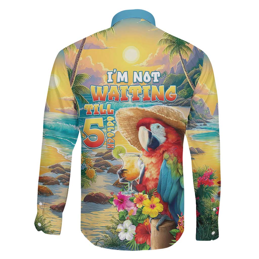 Hawaii Parrot Family Matching Off Shoulder Maxi Dress and Hawaiian Shirt Im Not Waiting Till 5 Oclock LT05 - Polynesian Pride