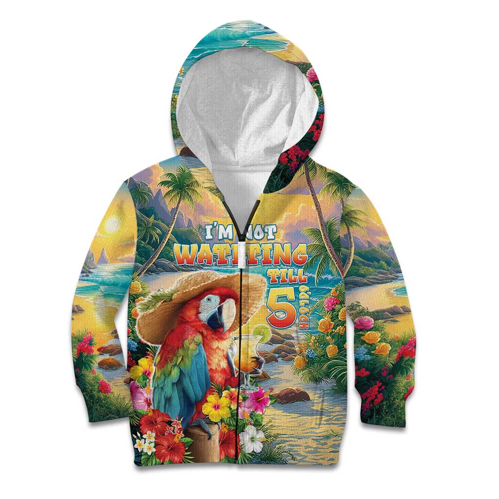 Hawaii Parrot Kid Hoodie Im Not Waiting Till 5 Oclock - Polynesian Pride