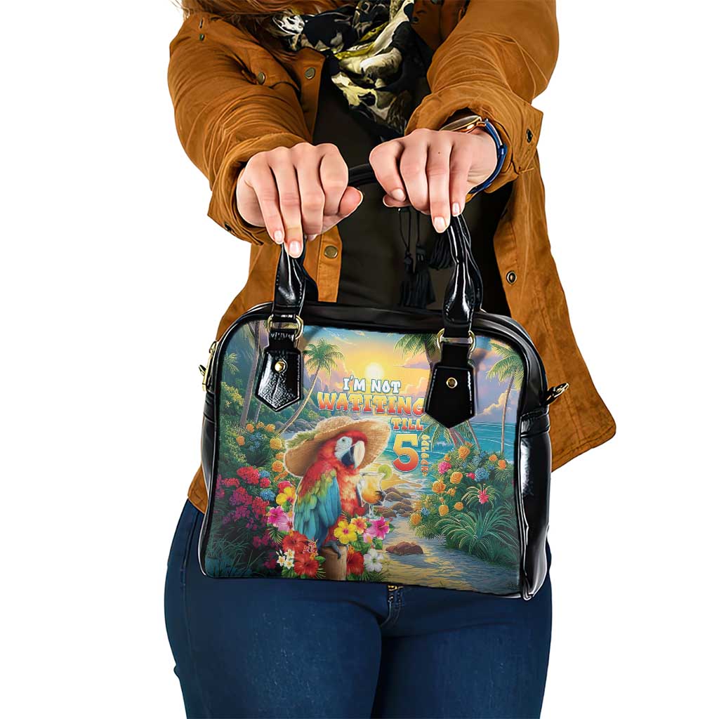 Hawaii Parrot Shoulder Handbag Im Not Waiting Till 5 Oclock - Polynesian Pride