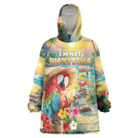Hawaii Parrot Wearable Blanket Hoodie Im Not Waiting Till 5 Oclock - Polynesian Pride