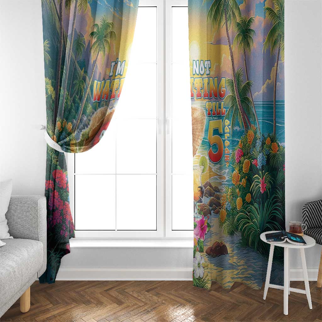Hawaii Parrot Window Curtain Im Not Waiting Till 5 Oclock - Polynesian Pride