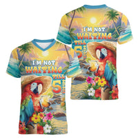 Hawaii Parrot Women V-Neck T-Shirt Im Not Waiting Till 5 Oclock