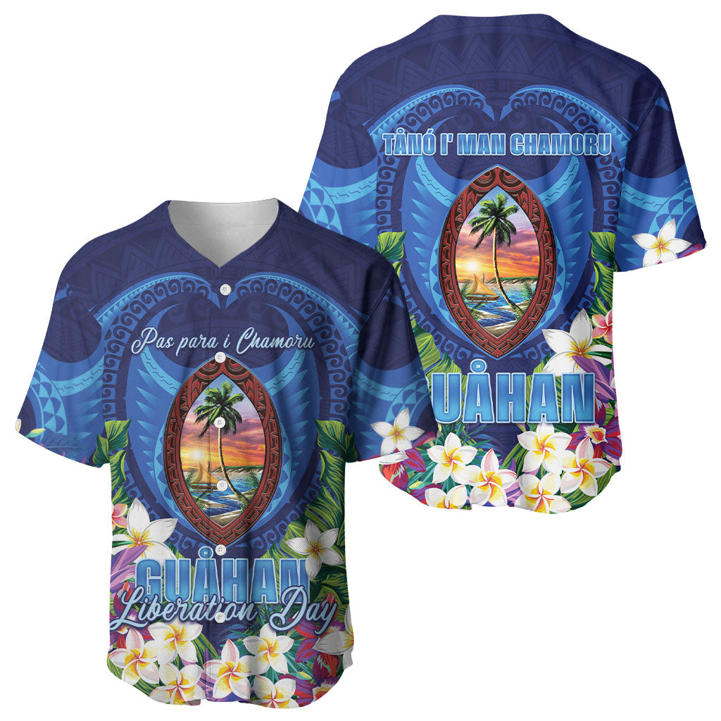 Guam Liberation Day Baseball Jersey Pas Para I Chamoru LT05 - Polynesian Pride