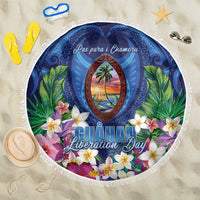Guam Liberation Day Beach Blanket Pas Para I Chamoru LT05 One Size 150cm Navy - Polynesian Pride