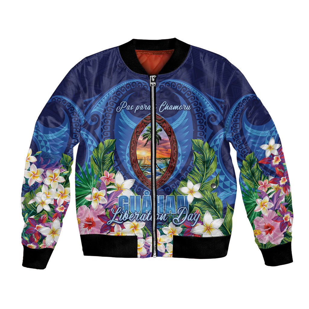 Guam Liberation Day Bomber Jacket Pas Para I Chamoru LT05 Unisex Navy - Polynesian Pride