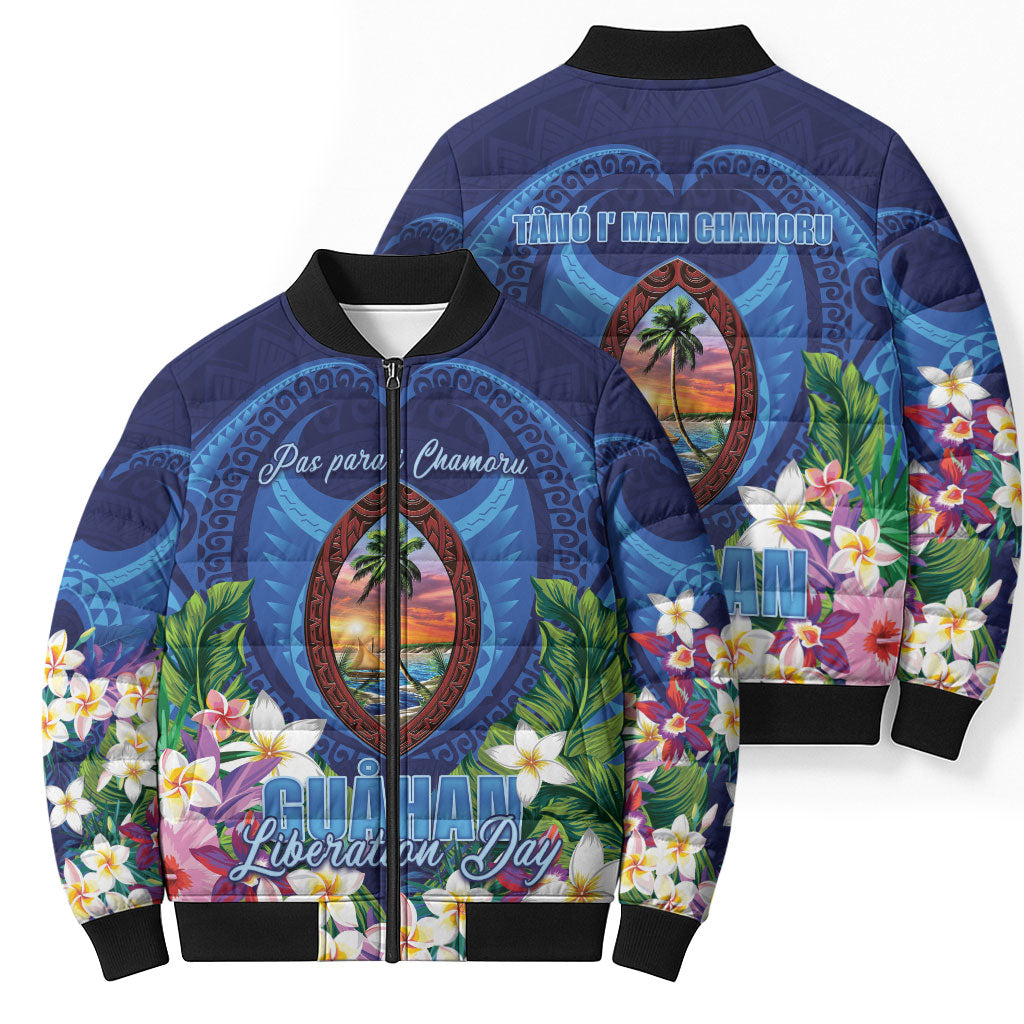 Guam Liberation Day Bomber Puffer Jacket Pas Para I Chamoru LT05 - Polynesian Pride