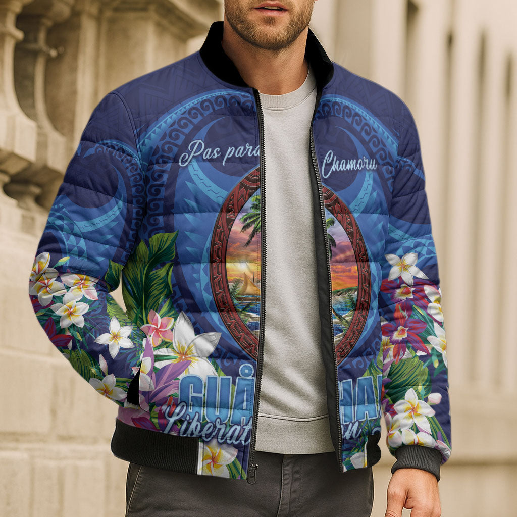 Guam Liberation Day Bomber Puffer Jacket Pas Para I Chamoru LT05 - Polynesian Pride