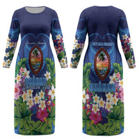 Guam Liberation Day Couples Matching Long Sleeve Bodycon Dress and Hawaiian Shirt Pas Para I Chamoru LT05 - Polynesian Pride